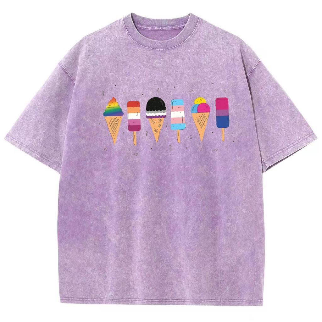 Свободная футболка с круглым вырезом, выстиранный деним, симпатичный принт, тренд, удобная повседневная одежда в стиле ретро для улицы, топы