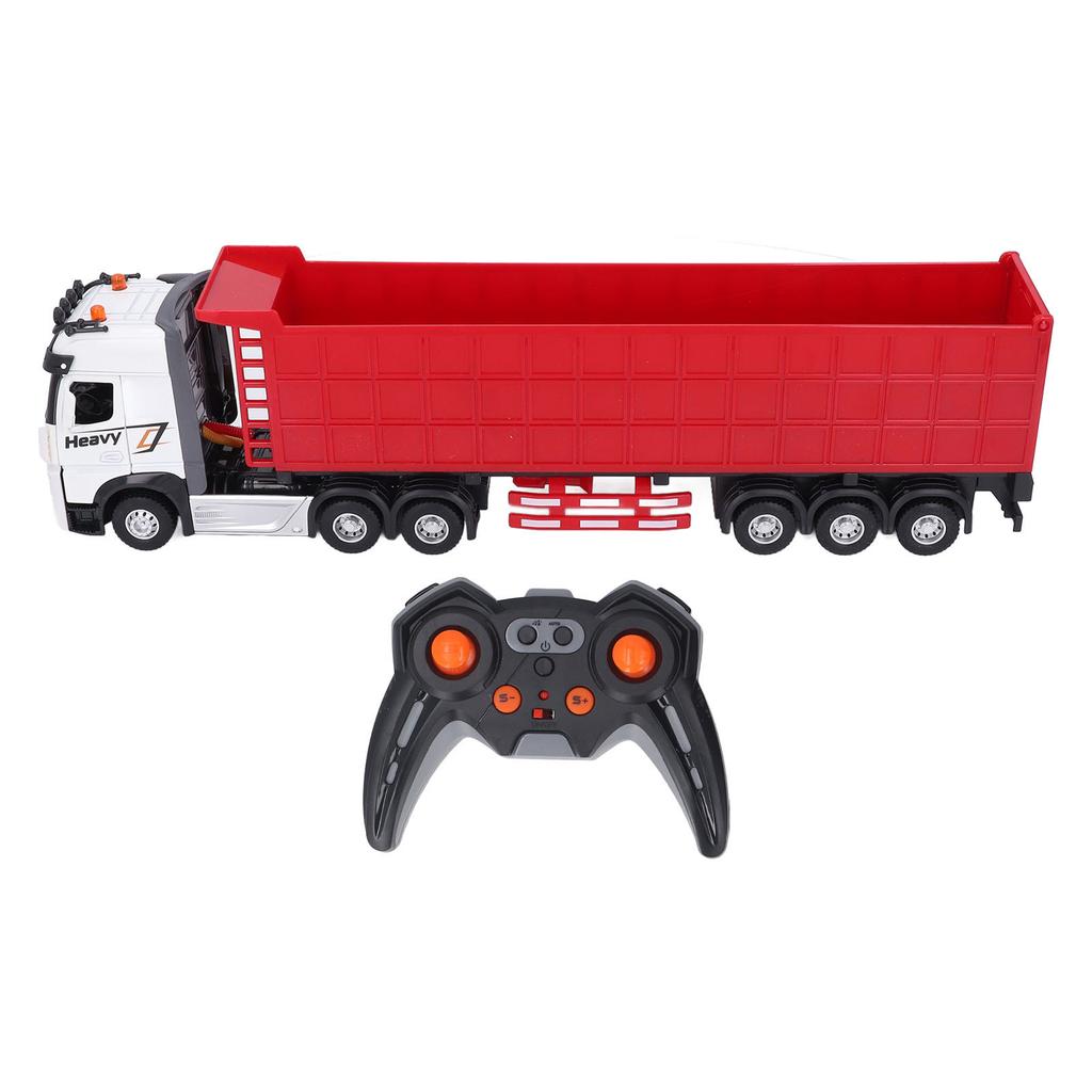 RC Dump Truck Toy with 3 Batteries 9 Channels Openable Doors Lights Music Remote Control Carrier