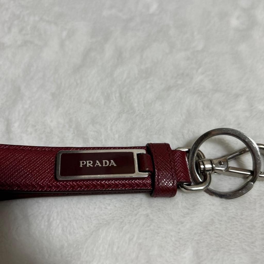 Used PRADA Prada Keyring Keychain Saffiano