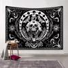 Gothic Skull and Moon Phase Wall Tapestry Horror Themed Wall Fabric Hippie Room Decoration Items Banner Backdrop Decoration