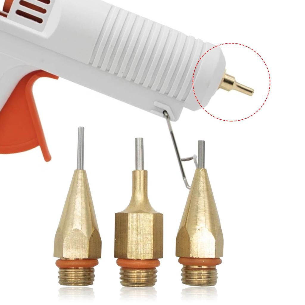 3x Glue Tool Nozzles Accessories Copper Nozzle Assortment Small Hole Fine for