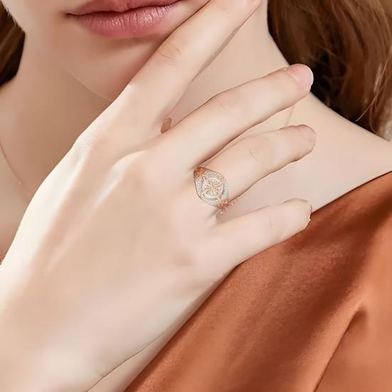 Женское кольцо на палец Дизайн «Ведьмин узел» Двухцветное кольцо Женское Духовный комфорт Защита от негативной энергии