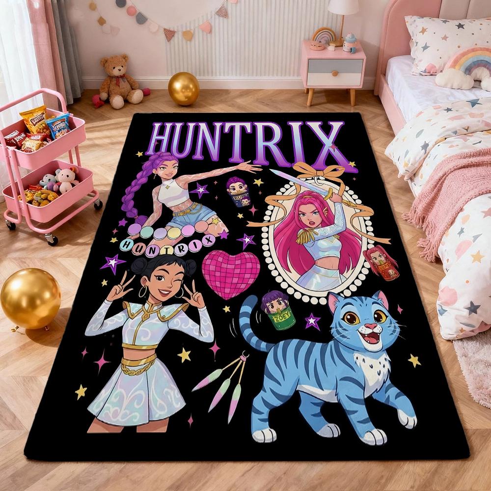 Kpop Idols Hunt Demons Indoor Rug Nonslip Thick Carpet For Hallway Doorway Kitchen Home Party Decor Holiday Gift