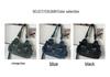 Women's Vintage Washed Denim Multi-Pocket Crossbody Tote & Shoulder Bag