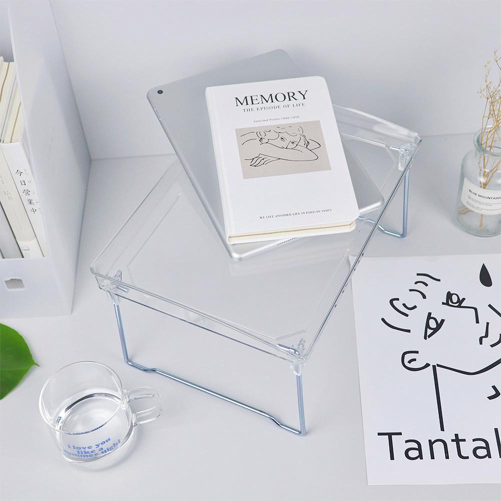 Настольная полка для хранения большой вместимости Прозрачный акриловый кухонный стеллаж Одноярусный органайзер для файлов для рабочего стола в офисе