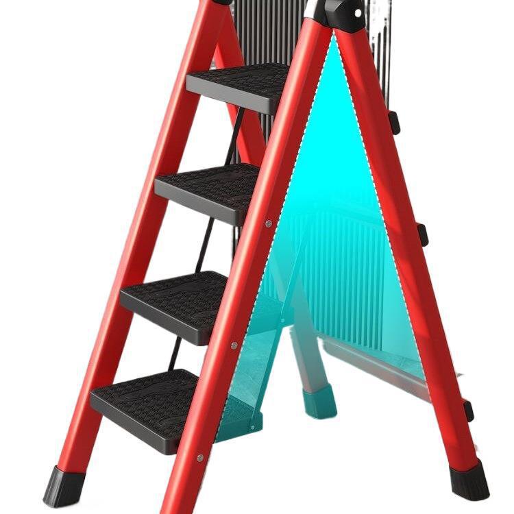 Folding Telescopic A-Frame Household Ladder, Thickened Step Stool, 3-4 Steps, Multifunctional Indoor Use.