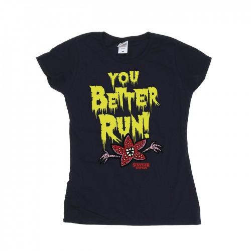 Netflix Womens/Ladies Stranger Things You Better Run Cotton T-Shirt