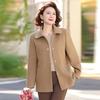 Mother Autumn Woolen Coat Women's New Western Style 50-year-old Middle-aged and Elderly Women's Short Lapel Temperament Short Coat