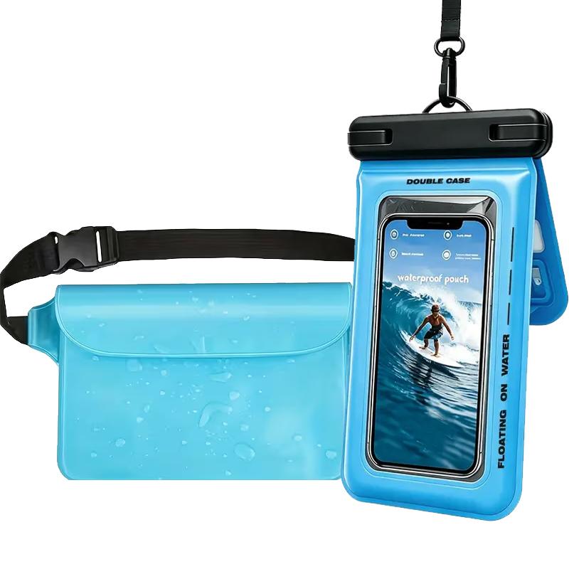 Floating Double Compartment Phone Pouch Clear Waterproof Compatible Swimming Snorkeling Beach Wat Sports Storage Protective Case
