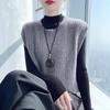 Женский утолщенный шерстяной жилет с кабельным узором - Без рукавов, пуловер с круглым вырезом для осени/зимы