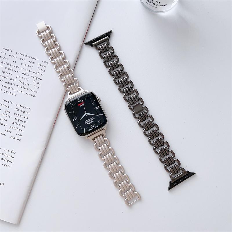 Роскошный браслет из нержавеющей стали для ремешка iwatch 44 мм, 42 мм, 40 мм, 38 мм, 41 мм, 45 мм, 49 мм iwatch8 7 SE 6 5 4 3 2 1 Series