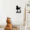 Poodle Key Holder for Wall - Small 6 Inch Wide with 5 Hooks - Iron Crafts Wall-Mounted Coat Rack Organizer Iron Art Décor