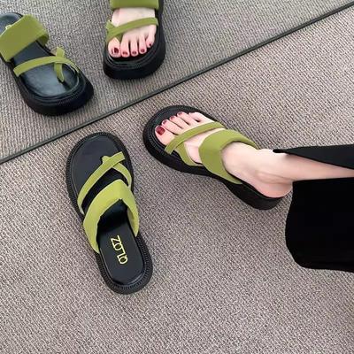 Супер белые крутые шлепанцы на толстой подошве женские летние модные сандалии-маффины повседневные универсальные шлепанцы пляжные шлепанцы