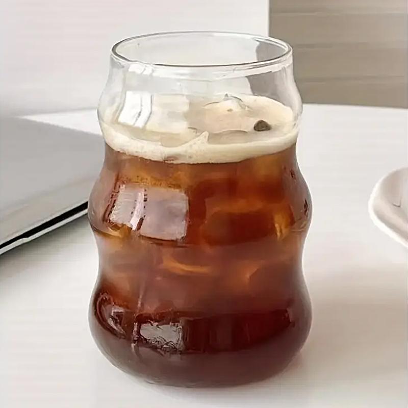 1 шт., стеклянная чашка для чая с молоком, Ins Style, чашка в форме облака, пухлая спиральная чашка, нестандартная форма, стеклянная чашка для кофе, чашка для холодных напитков из боросиликатного стекла