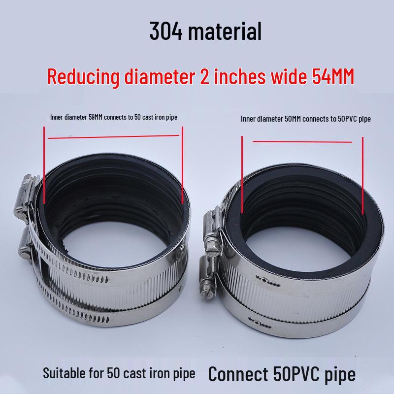 Прочная гибкая зажимная трубка из нержавеющей стали и чугуна для канализационных и дренажных труб