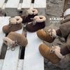 Зимние детские ботинки Birkenstock с большой головой 2025 - На меховой подкладке, теплые, унисекс, корейский стиль, короткие хлопковые ботинки