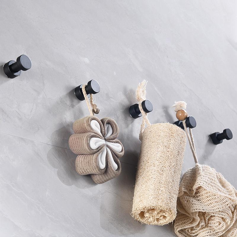 5pc/Set All Copper Hook Bathroom Door Back Coat Hook Single Hook Black/Brushed Gold Wall Coat Hat Towel Hook Bathroom Hardware