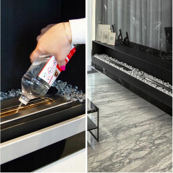 Портальный биоэтаноловый камин NOVEMBER TÜV черный правосторонний набор для самостоятельной сборки