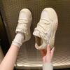 Платформенные белые женские туфли 2025 новые с увеличением роста универсальные повседневные кеды нишевые ретро контрастные спортивные туфли-хлебцы тренд
