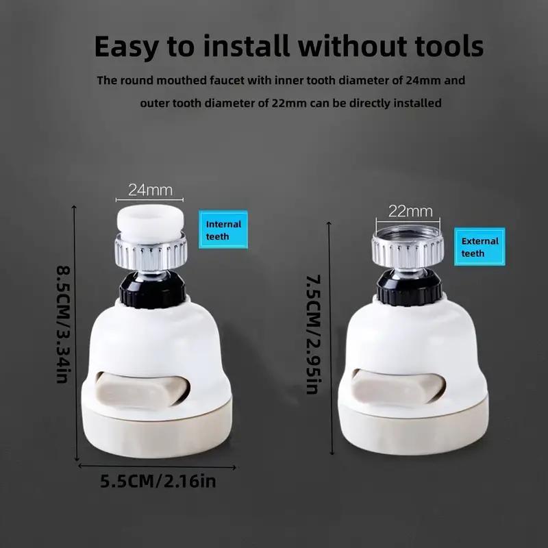 Аэратор для кухонного смесителя с поворотом на 360 градусов, регулируемая струя с 3 режимами — водосберегающее приспособление для смесителя с функциями душа, пульсации и смешанной струи