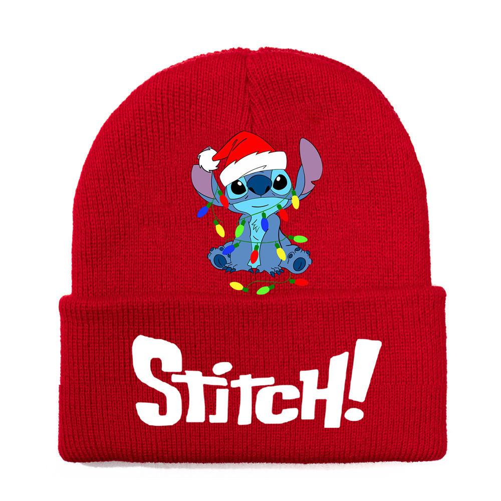 Disney Stitch Knit Beanie Winter Hat With Rolled Brim For Christmas Gifts Adults