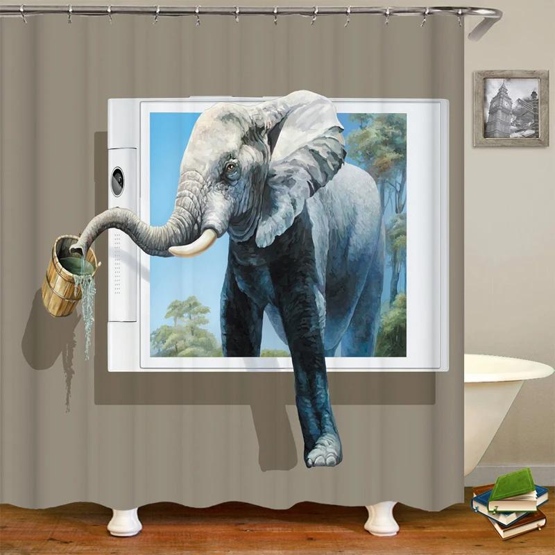 Забавный динозавр занавеска для душа ванная комната динозавр крутой для детей мальчики силуэт животное тень мультфильм белая ткань ванная комната домашний декор