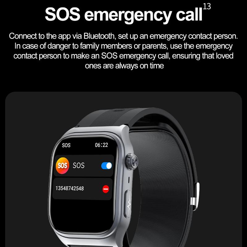 2025 Новые умные часы с подушкой безопасности Уровень ухода Звонок по Bluetooth Воздушный насос ЭКГ Точно Измерение артериального давления Мочевая кислота Липиды крови часы мужские