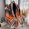Imitation Cashmere Scarf Women'S Stripe Warm Scarf Air-Conditioned Room Shawl Double-Sided Multi-Purpose Factory