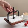 Napkin Holder Wood Table Napkin Holder With Weighted Metal Arm Modern Cocktail Napkin Holder For Home Kitchen Office Restaurant