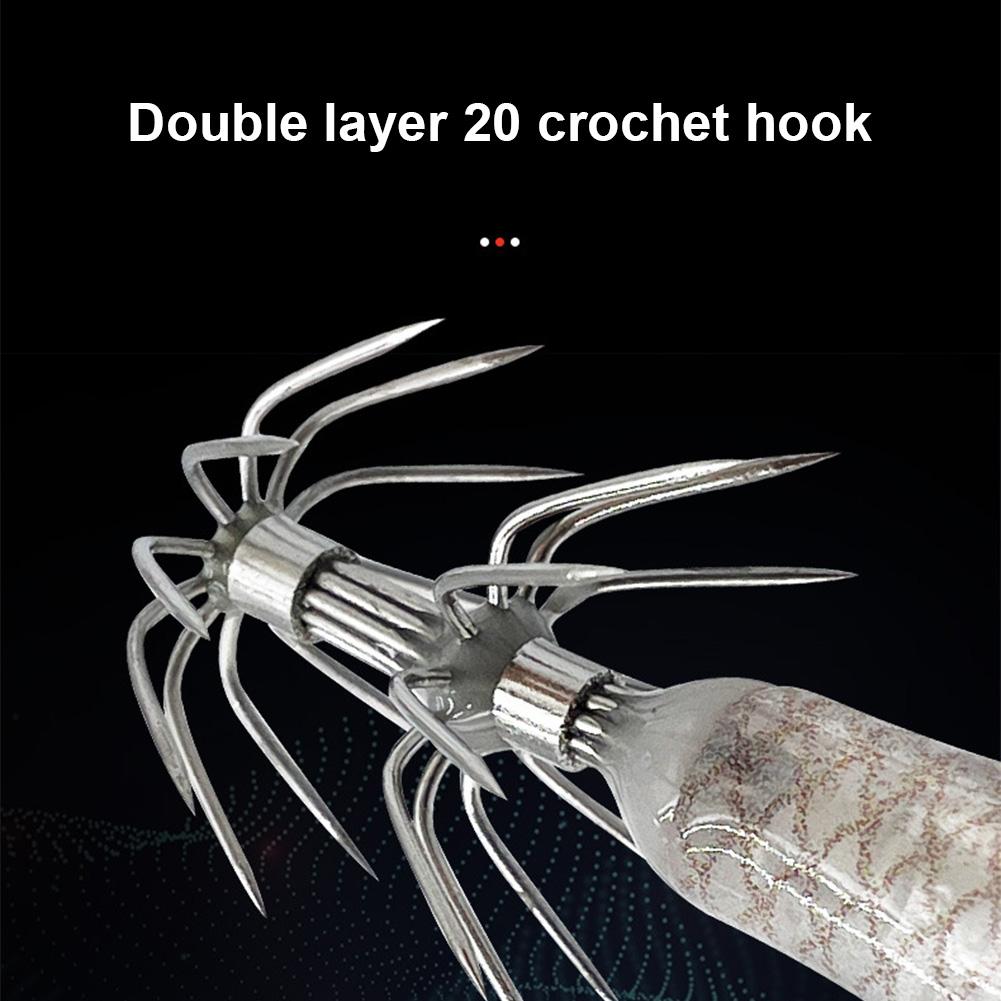 5,7 г/8 см Приманка для привлечения каракатицы Двойной крючок Реалистичный крючок для кальмара Рыболовные снасти Светящиеся джиг-крючки для кальмара Рыболовные аксессуары