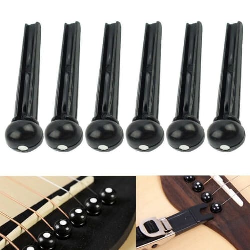 VitalBloom Acoustic Guitar Bridge Pins, Plastic Replacement Guitar String Pins, Beige/Black, with Bridge Pin Puller, Pack of 36