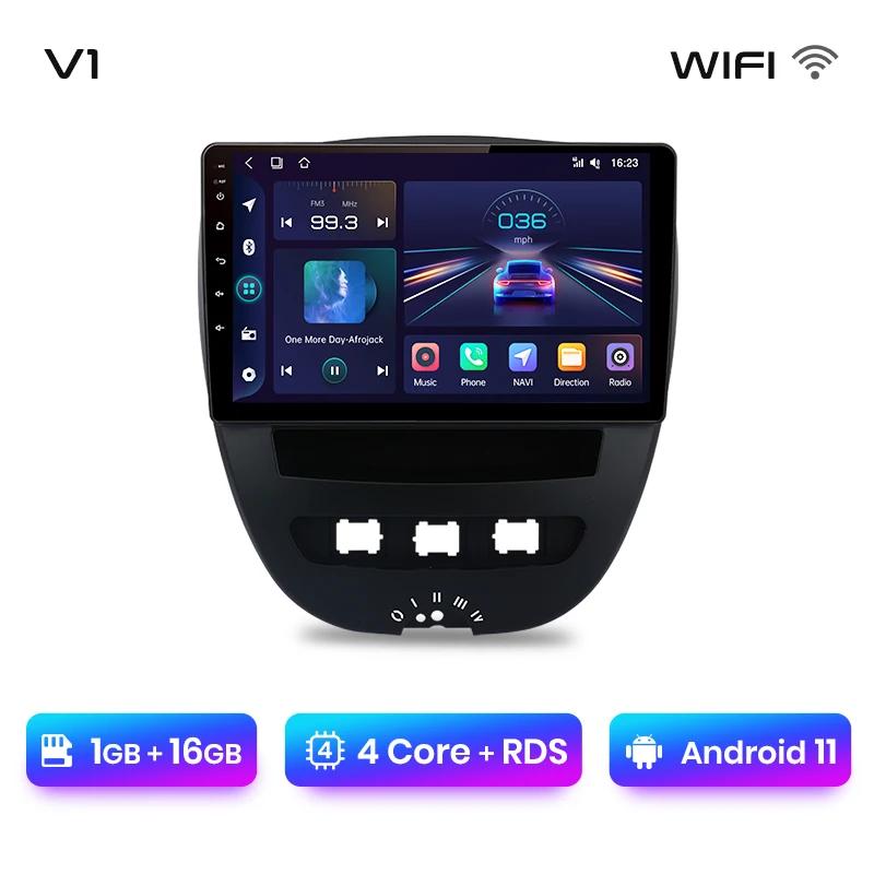 Haogu V1 plus для Peugeot 107 Toyota Aygo Citroen C1 2005 - 2014 автомобильное радио беспроводное CarPlay Android Auto No 2 din 2din DVD