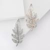 Fashion Alloy Rhinestone Leaf Brooch Versatile Light Luxury Women'S Coat Suit Corsage Ornament Plant Pin