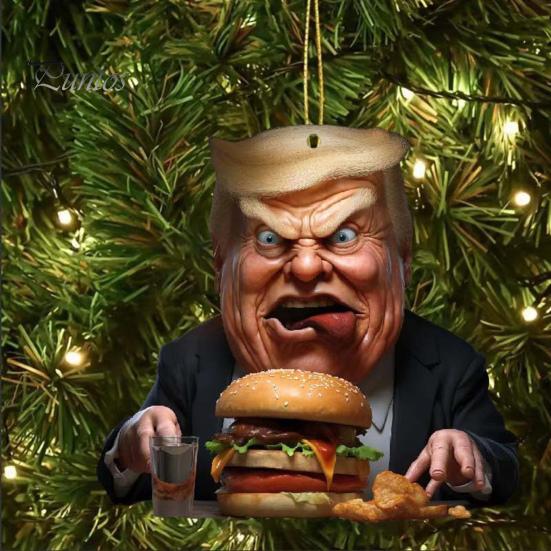 1/9 шт. Рождественский орнамент Трампа, акриловое украшение для рождественской елки, забавные аксессуары для автомобиля Трампа для сторонников Трампа, декор для офиса и дома