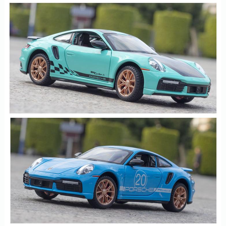1:24 масштаба 911 Turbos, металлический спортивный автомобиль, модель из сплава, литой автомобиль и игрушечный автомобиль, имитация звука и света, коллекция, детский подарок
