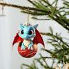 Реалистичный кулон в виде детеныша летающего дракона, мультяшный плоский кулон на рождественскую елку, новогодний подарок