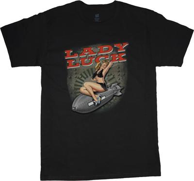 Lady Luck Pin Up Girl Bomb T-shirt