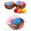 Knitting Crochet Weaving Tool Wooden Yarn Bowl Wool Holder Organizer Woolen Knitting Storage Basket