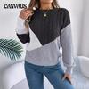 Autumn and Winter Women's Casual Flat Knit Crash Twist Knit Long Sleeve Pullover Sweater