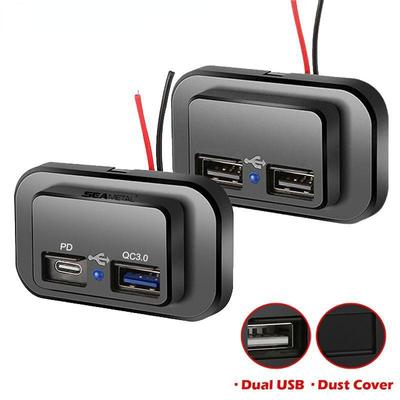 Двойная USB-разъема для автомобильного зарядного устройства, 12 В 24 В, USB-розетка для зарядки, адаптер питания для мотоцикла, грузовика, лодки, RV, розетка адаптера питания YSXX