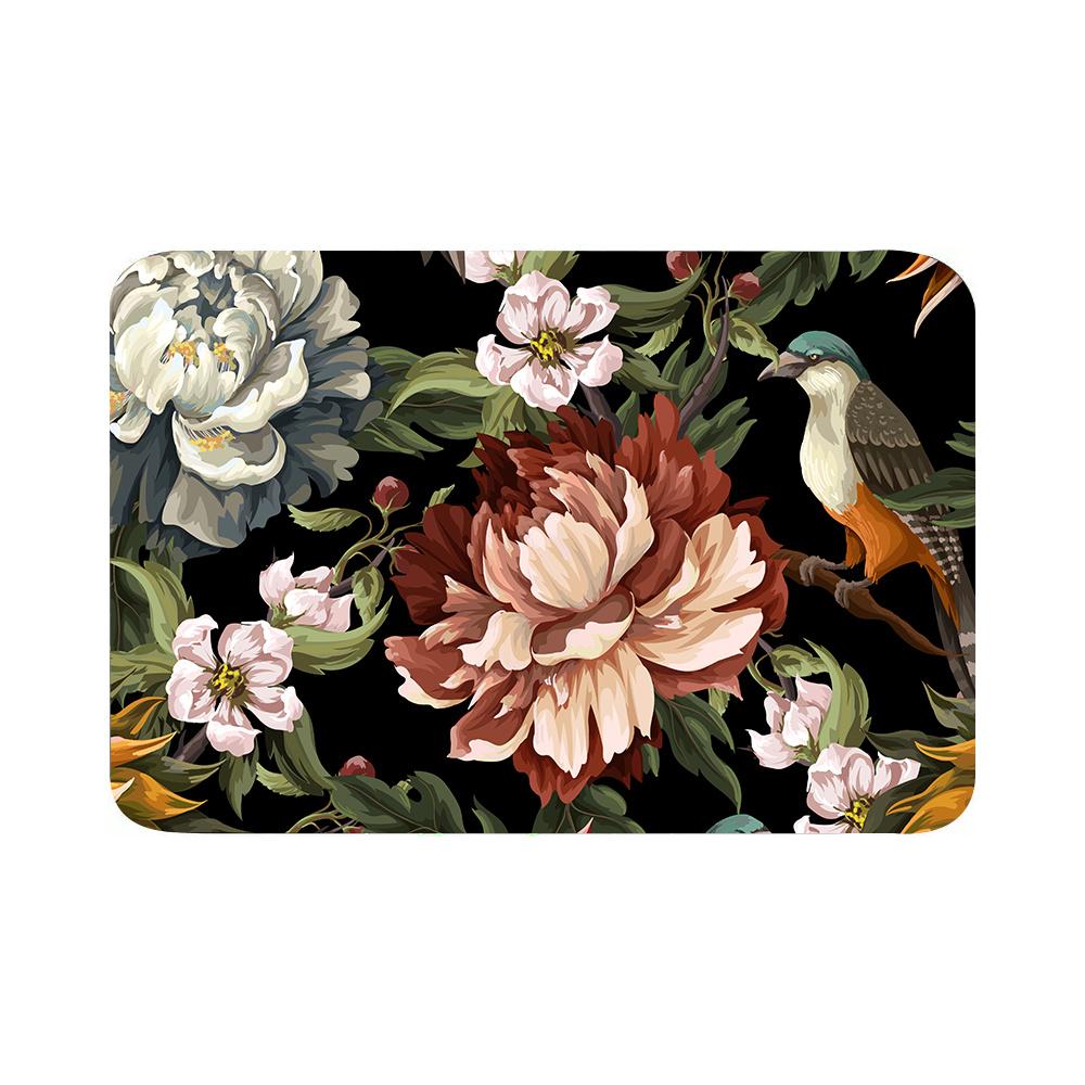 3D Цветочный Птичий Принт Мягкий Кухонный Коврик Анти-Усталость Кухонный Коврик Водонепроницаемые Нескользящие Коврики Набор Бегун Коврик Прикроватный Коврик Абсорбирующий Ковер Для Кухни