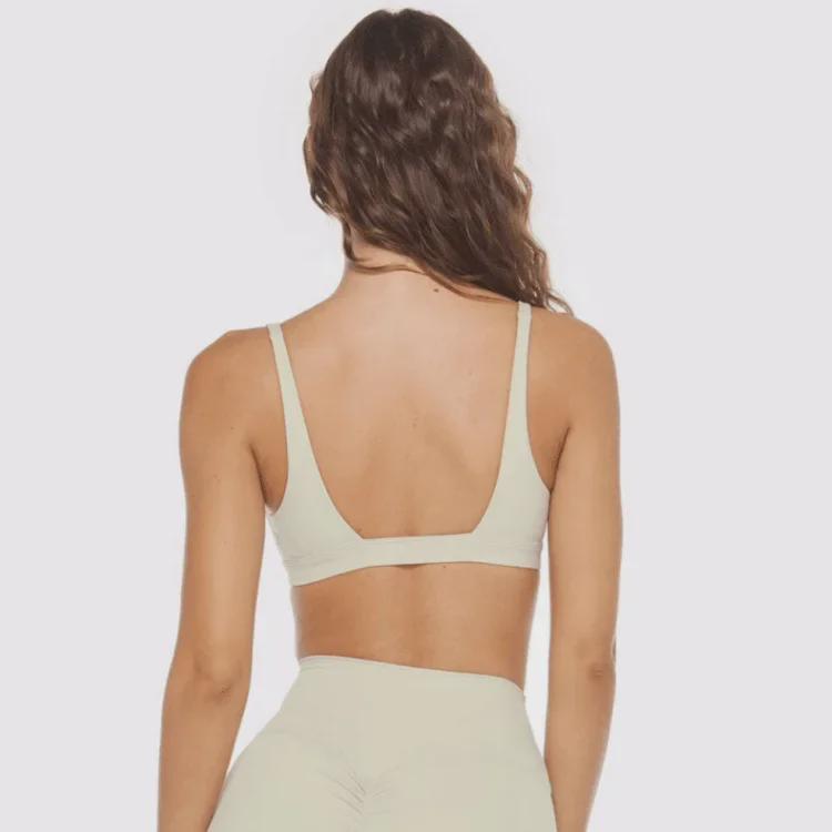 Женский спортивный бюстгальтер для йоги: Трансграничный, сексуальный, с открытой спиной, беспроводной, поддерживающий для бега и фитнеса