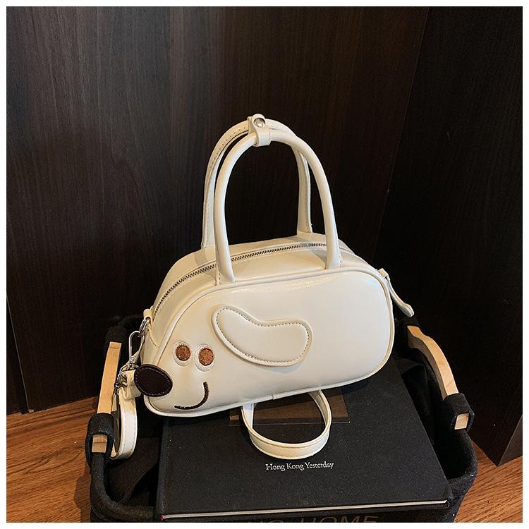 Ретро сумка подмышку маленькая женская новая модная замшевая матовая сумка на плечо милая сумка-багет с щенком