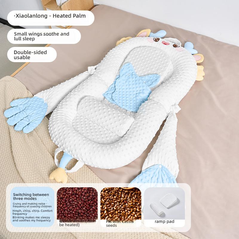 Успокаивающая кроватка для новорожденных с наклонной подушкой и подставкой для ног и стойкой для игрушек для комфортного гнездышка