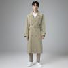 Men's Double Breasted Trench Coat Oversized Casual Windbreaker Lapel Long Overcoat Autumn Winter