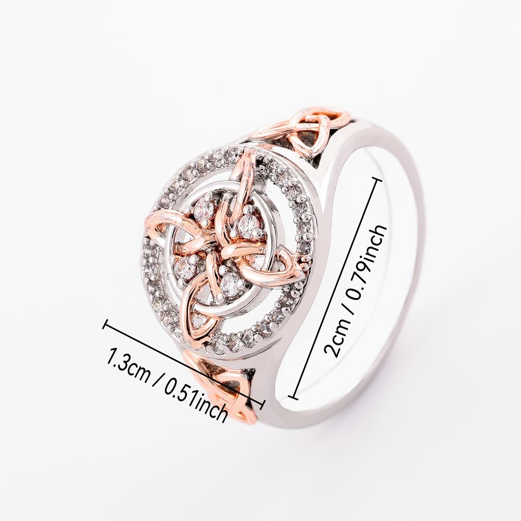 Fashionable women's ring Bohemian Celtic Knot Witch Knot Ring Cross and ring interlocking design Gifts for Lucky Amulet