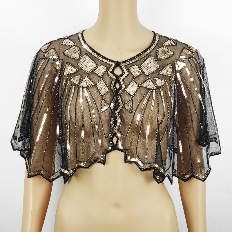 Women's Sequined Mesh Shawl - Summer Sun Protection, Slim Short Style