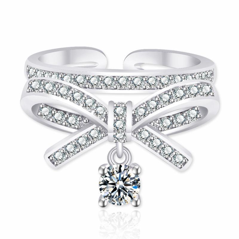 2022 Korean Fashion Women's Diamond Flash Open Ring - Stylish Hollow Design