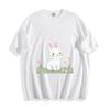 Cute Cartoon Bunny In Flower Field Graphic T-Shirt