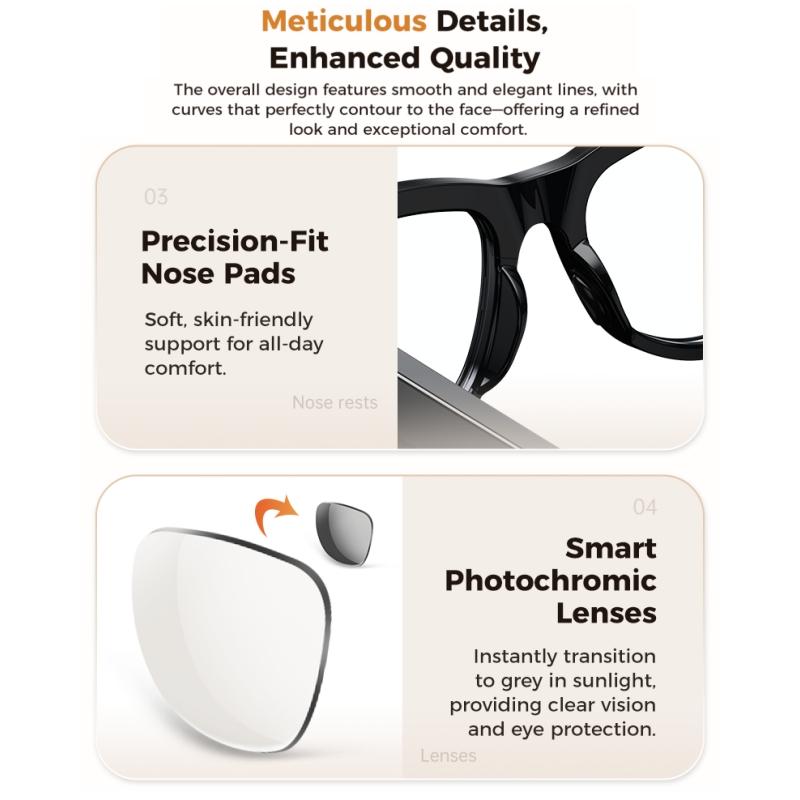 Умные очки M02 Ultra: 8-мегапиксельная камера, Чехол с функцией обратной зарядки, Распознавание объектов по WiFi, Перевод в реальном времени от ChatGPT, Голосовой помощник на базе ИИ